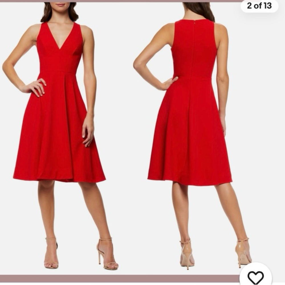 Chic Red Sleeveless dress the population Midi Dress. Size xs NWT